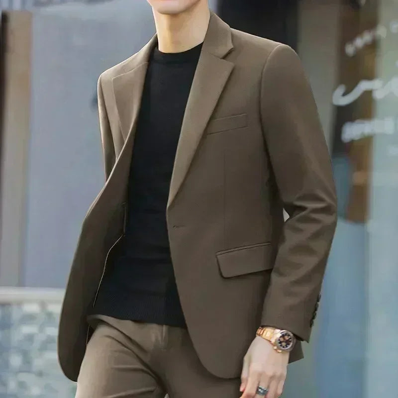 S-6XL Men's Business Casual Suit Korean Style Trendy Slim Fit