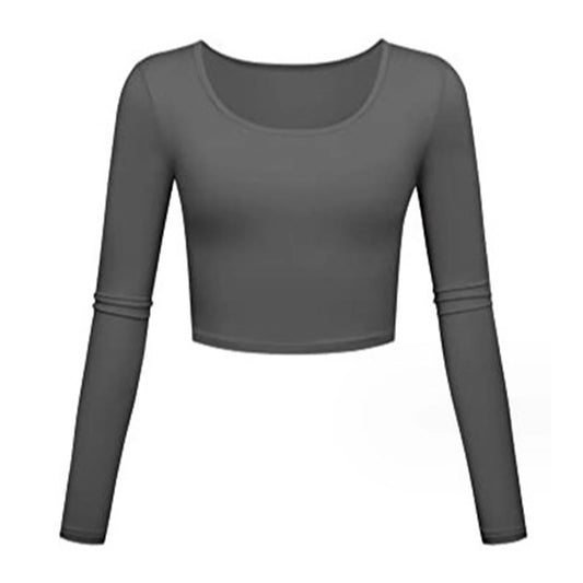 Womens Scoop Neck Crop Top Streetwear Y2k Casual