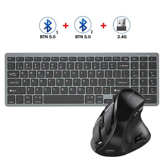 JOMAA Bluetooth Keyboard Mouse Combo Rechargeable 2.4G