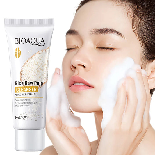 BIOAQUA Rice Raw Pulp Facial Cleanser Face Wash Foam