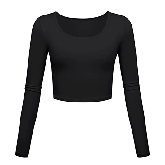 Womens Scoop Neck Crop Top Streetwear Y2k Casual