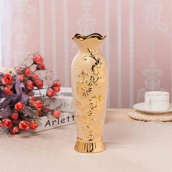 Ins Nordic Home Decoration Light Luxury Gold Ceramic Vase