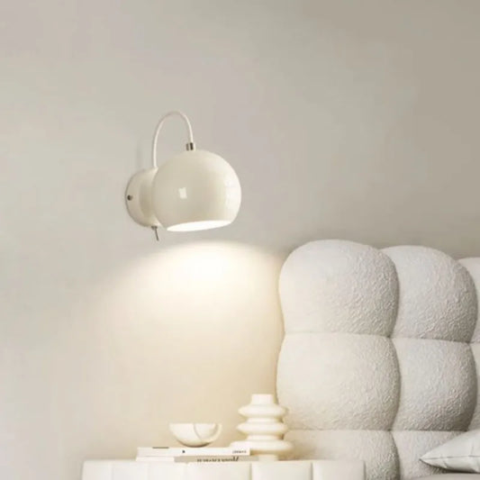 Nordic Cream Wall Lamp Minimalist Iron Art Rotatable Wall